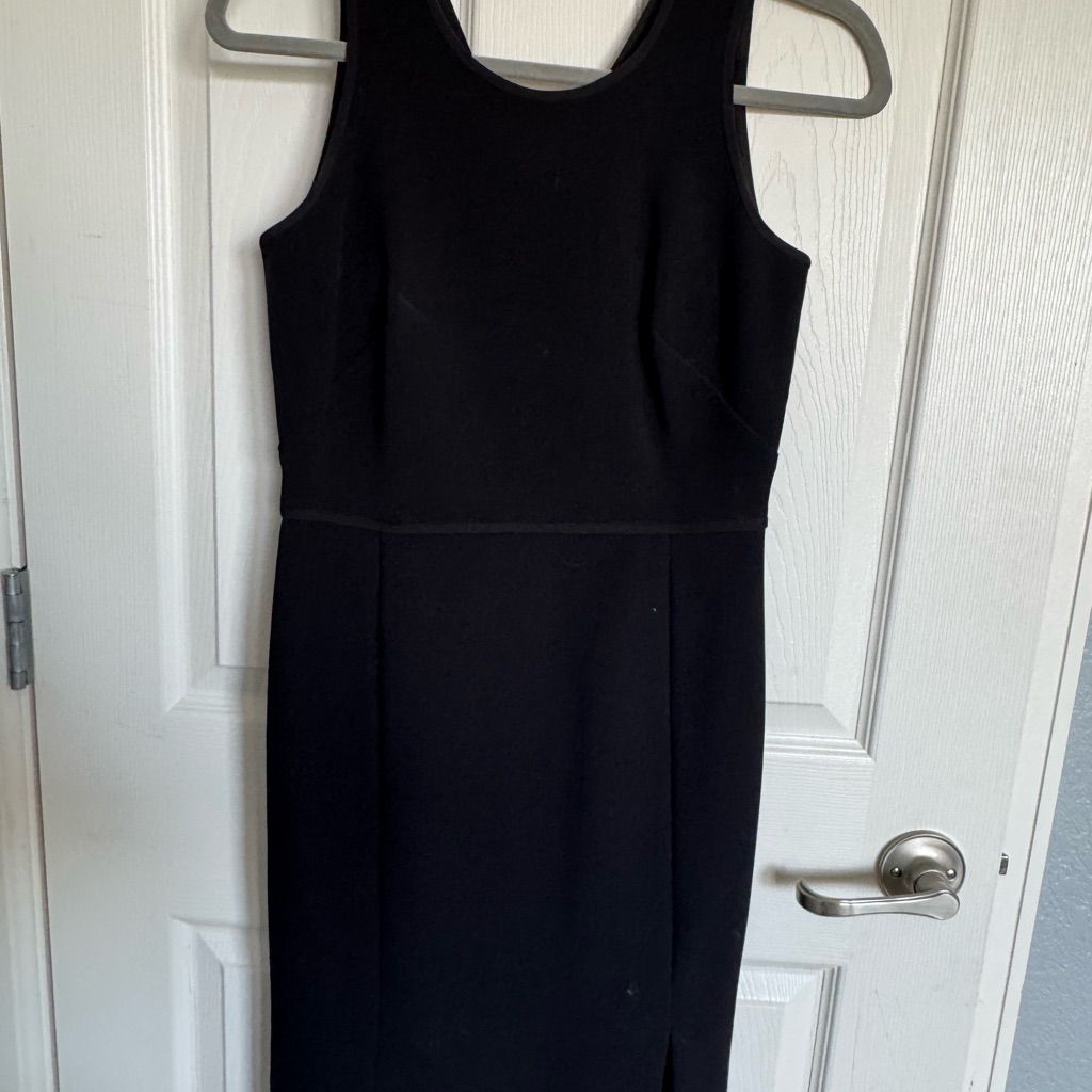 Ann Taylor Black Sheath Midi Dress